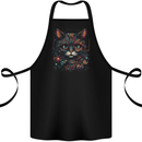 Astral Cat With Fantasy Tribal Markings Cotton Apron 100% Organic Black