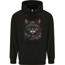 Astral Cat With Fantasy Tribal Markings Mens 80% Cotton Hoodie Black