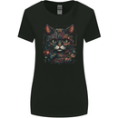 Astral Cat With Fantasy Tribal Markings Womens Wider Cut T-Shirt Black
