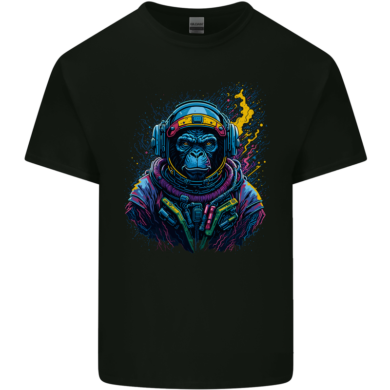 Astro Kong Spaceman Ape Astronaut Mens Cotton T-Shirt Tee Top Black
