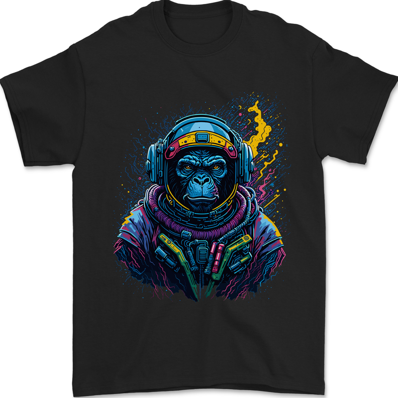 Astro Kong Spaceman Ape Astronaut Mens T-Shirt 100% Cotton Black
