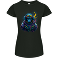 Astro Kong Spaceman Ape Astronaut Womens Petite Cut T-Shirt Black