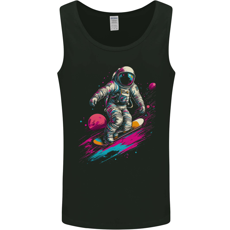 Astro Skater Astronaut Skateboarding Space Mens Vest Tank Top Black