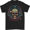 Astro Skull Planets Universe Space Mens T-Shirt 100% Cotton BLACK