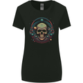 Astro Skull Planets Universe Space Womens Wider Cut T-Shirt Black