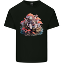 Astronaut Mushrooms Nature Foraging Mens Cotton T-Shirt Tee Top Black