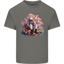 Astronaut Mushrooms Nature Foraging Mens Cotton T-Shirt Tee Top Charcoal