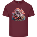 Astronaut Mushrooms Nature Foraging Mens Cotton T-Shirt Tee Top Maroon