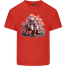 Astronaut Mushrooms Nature Foraging Mens Cotton T-Shirt Tee Top Red