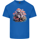 Astronaut Mushrooms Nature Foraging Mens Cotton T-Shirt Tee Top Royal Blue