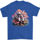 Astronaut Mushrooms Nature Foraging Mens T-Shirt 100% Cotton Royal Blue