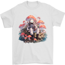 Astronaut Mushrooms Nature Foraging Mens T-Shirt 100% Cotton White
