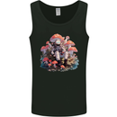 Astronaut Mushrooms Nature Foraging Mens Vest Tank Top Black