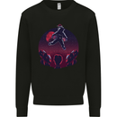 Astronaut Santa & Aliens Christmas Planets Xmas Kids Sweatshirt Jumper Black