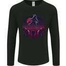 Astronaut Santa & Aliens Christmas Planets Xmas Mens Long Sleeve T-Shirt Black