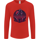 Astronaut Santa & Aliens Christmas Planets Xmas Mens Long Sleeve T-Shirt Red