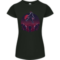Astronaut Santa & Aliens Christmas Planets Xmas Womens Petite Cut T-Shirt Black
