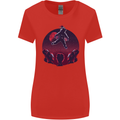 Astronaut Santa & Aliens Christmas Planets Xmas Womens Wider Cut T-Shirt Red