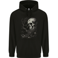 At One With Nature Skull Mens 80% Cotton Hoodie Black
