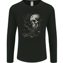 At One With Nature Skull Mens Long Sleeve T-Shirt Black