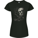 At One With Nature Skull Womens Petite Cut T-Shirt Black