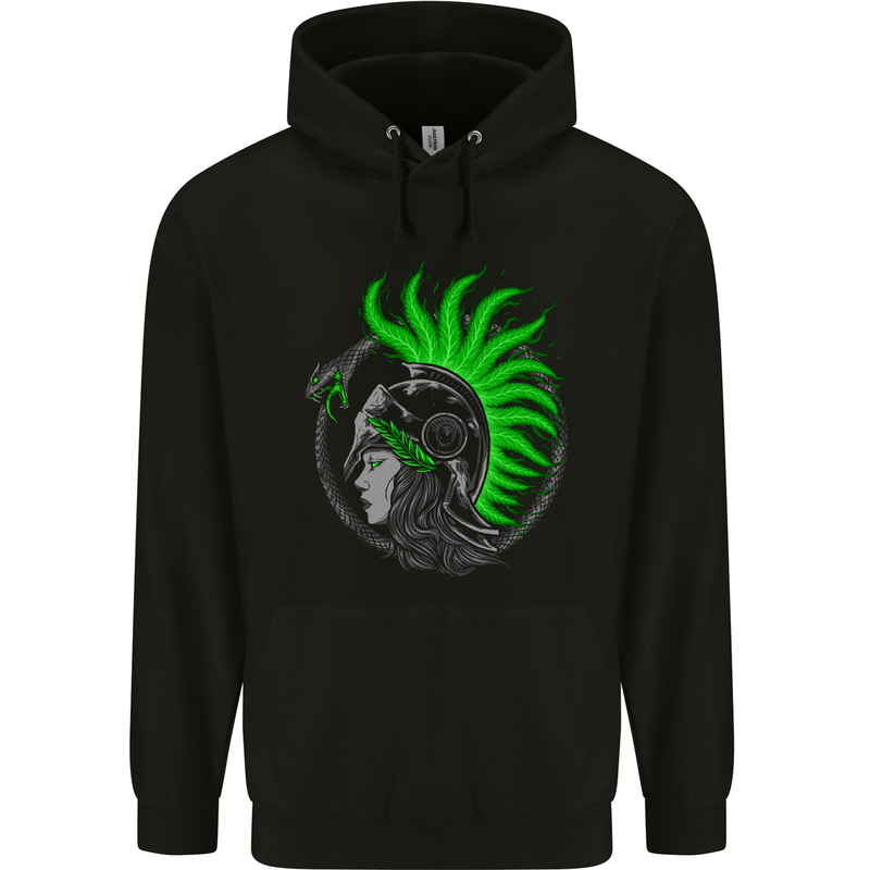 Athena Warrior With a Snake Greek Mythology Childrens Kids Hoodie Black
