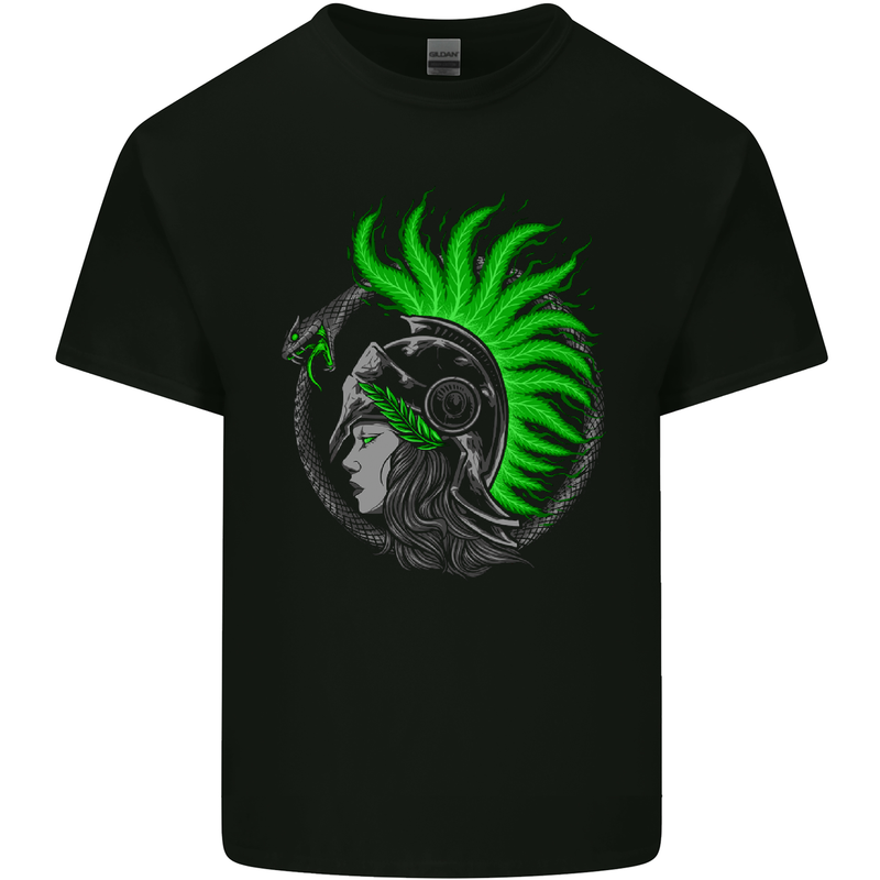 Athena Warrior With a Snake Greek Mythology Mens Cotton T-Shirt Tee Top Black