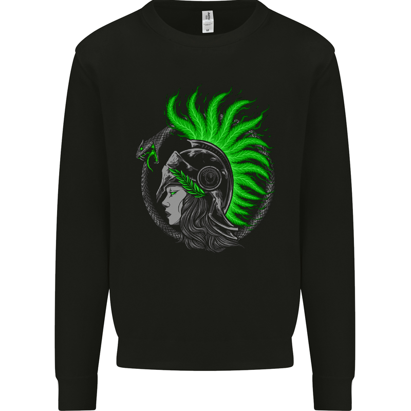 Athena Warrior With a Snake Greek Mythology Mens Sweatshirt Jumper Black