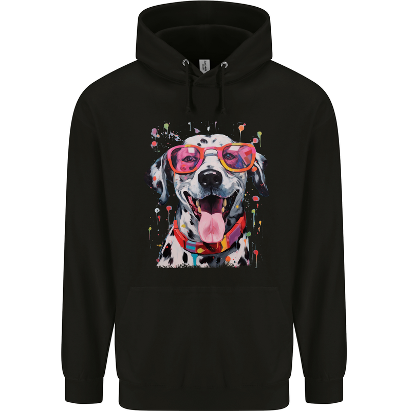 Atistic Dalmation Dog Mens 80% Cotton Hoodie Black