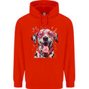 Atistic Dalmation Dog Mens 80% Cotton Hoodie Bright Red