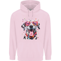 Atistic Dalmation Dog Mens 80% Cotton Hoodie Light Pink