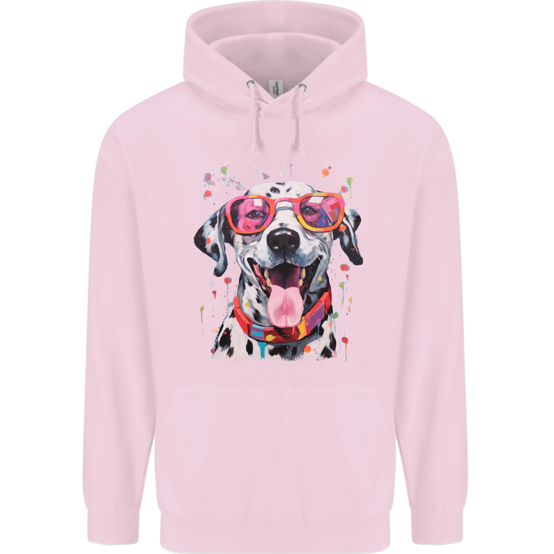Atistic Dalmation Dog Mens 80% Cotton Hoodie Light Pink