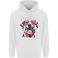 Atistic Dalmation Dog Mens 80% Cotton Hoodie White