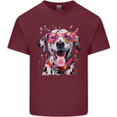 Atistic Dalmation Dog Mens Cotton T-Shirt Tee Top Maroon