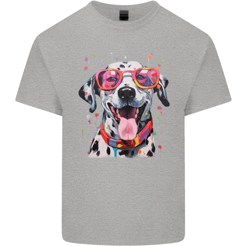 Atistic Dalmation Dog Mens Cotton T-Shirt Tee Top Sports Grey