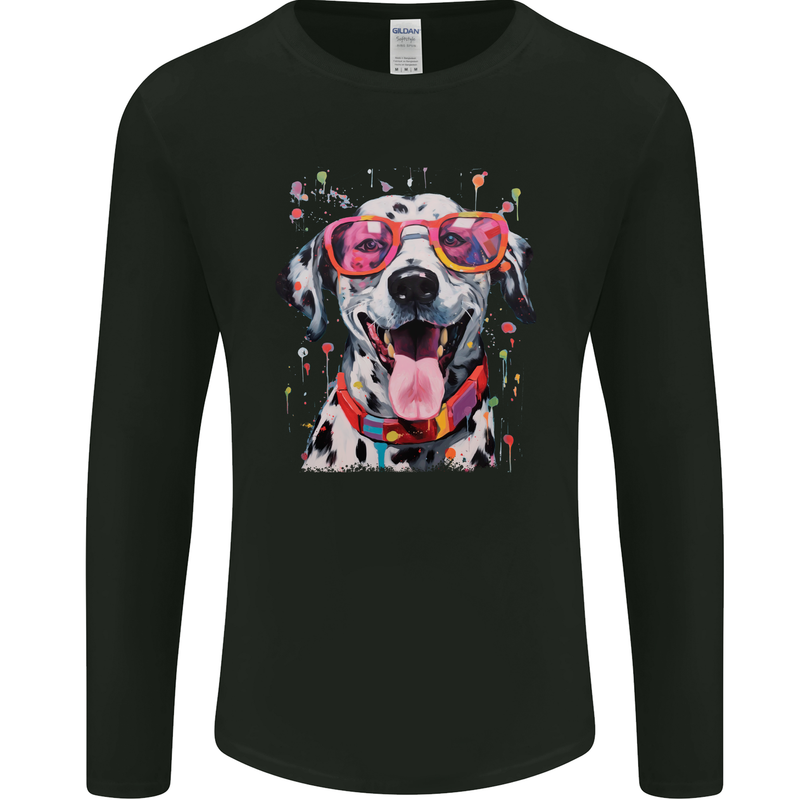 Atistic Dalmation Dog Mens Long Sleeve T-Shirt Black