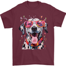 Atistic Dalmation Dog Mens T-Shirt 100% Cotton Maroon