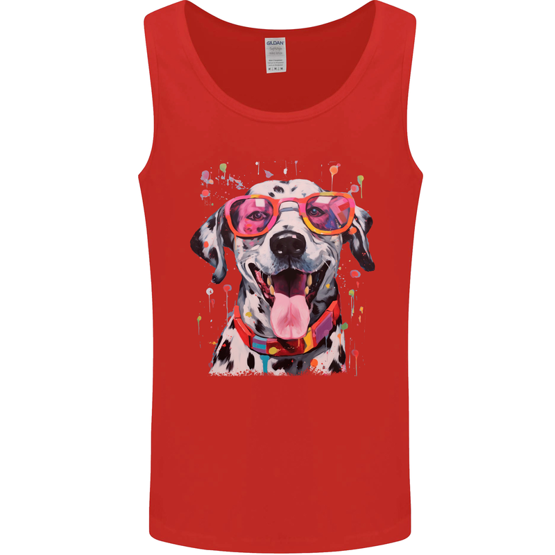 Atistic Dalmation Dog Mens Vest Tank Top Red