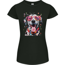 Atistic Dalmation Dog Womens Petite Cut T-Shirt Black
