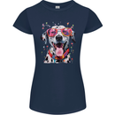Atistic Dalmation Dog Womens Petite Cut T-Shirt Navy Blue