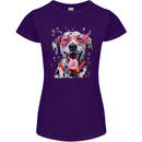 Atistic Dalmation Dog Womens Petite Cut T-Shirt Purple