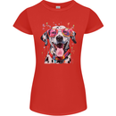 Atistic Dalmation Dog Womens Petite Cut T-Shirt Red