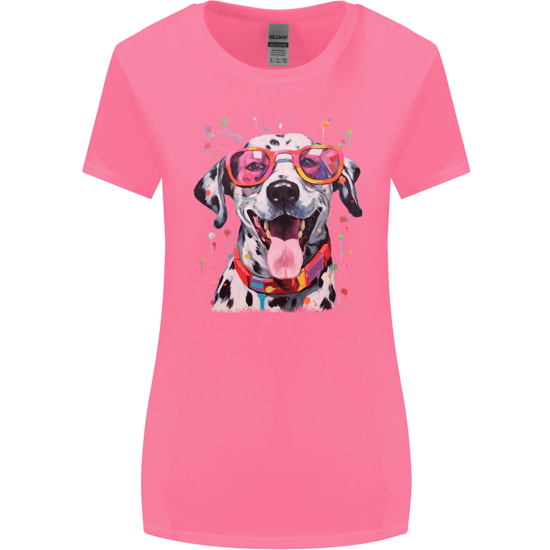Atistic Dalmation Dog Womens Wider Cut T-Shirt Azalea