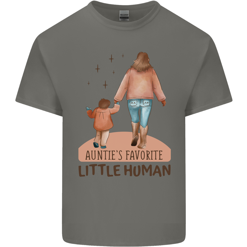 Aunties Favourite Human Funny Niece Nephew Mens Cotton T-Shirt Tee Top Charcoal