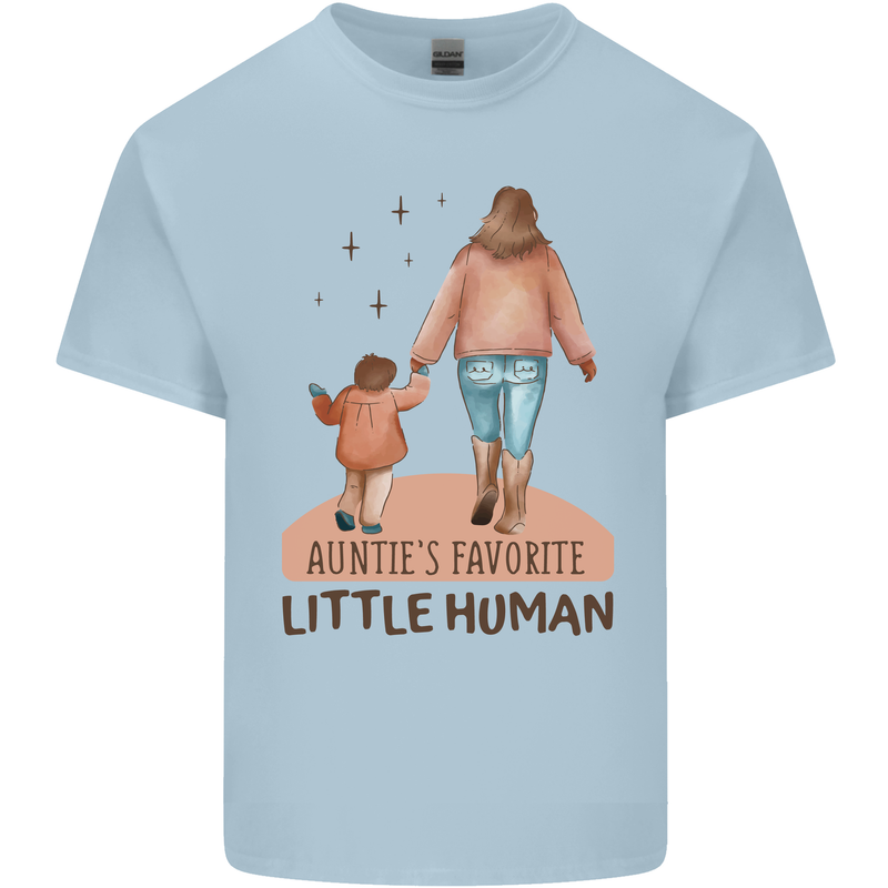Aunties Favourite Human Funny Niece Nephew Mens Cotton T-Shirt Tee Top Light Blue