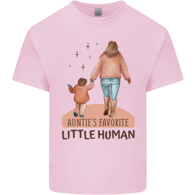 Aunties Favourite Human Funny Niece Nephew Mens Cotton T-Shirt Tee Top Light Pink