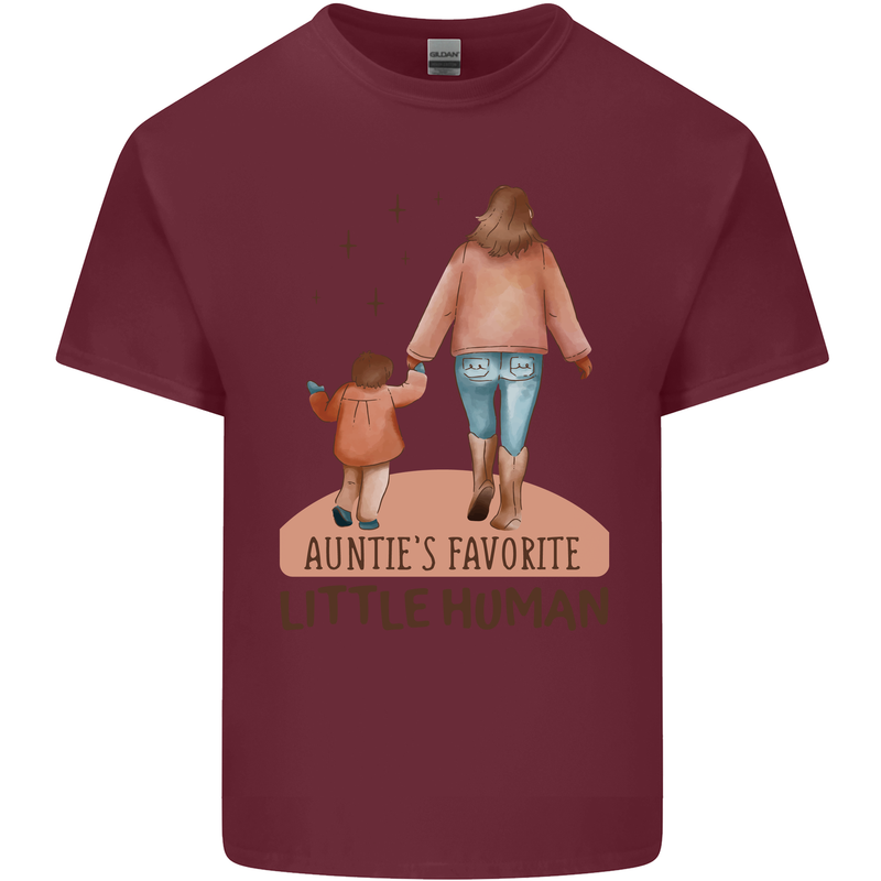 Aunties Favourite Human Funny Niece Nephew Mens Cotton T-Shirt Tee Top Maroon