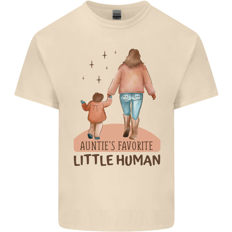 Aunties Favourite Human Funny Niece Nephew Mens Cotton T-Shirt Tee Top Natural