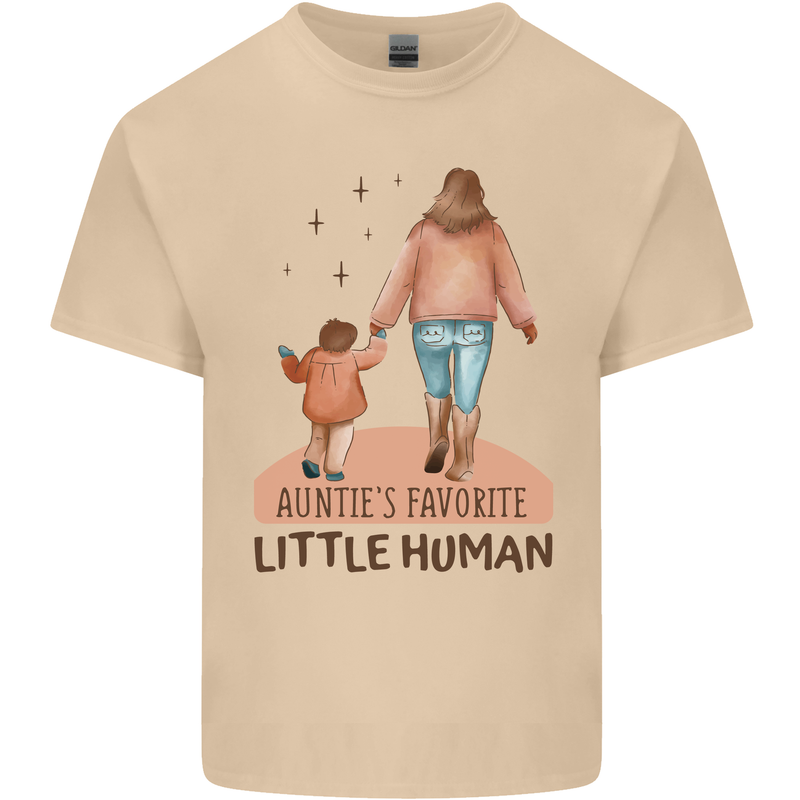 Aunties Favourite Human Funny Niece Nephew Mens Cotton T-Shirt Tee Top Sand