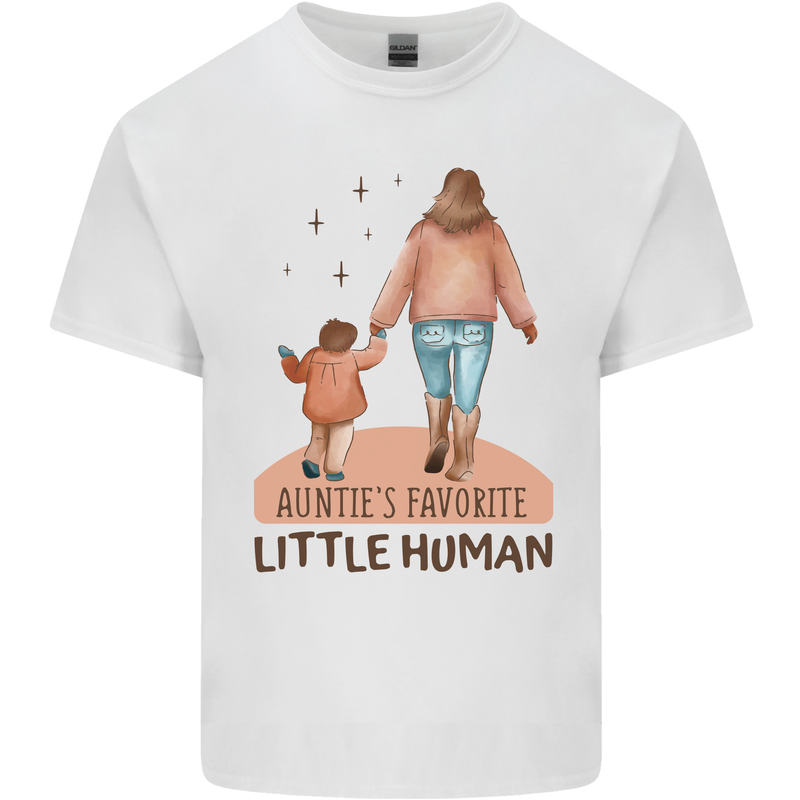 Aunties Favourite Human Funny Niece Nephew Mens Cotton T-Shirt Tee Top White